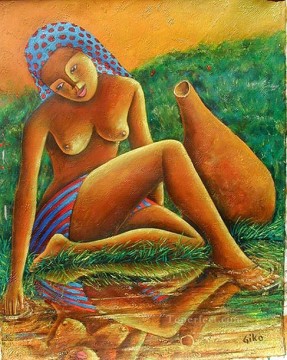 Giko Queen of the River textured Oil Paintings